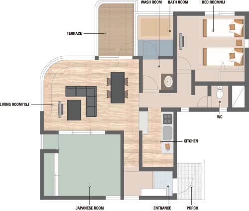 a floor plan of a house at Suite Villa Panora Izu Akazawa 1F in Ito