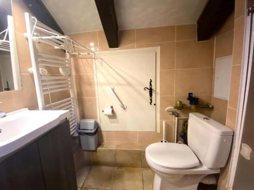 une salle de bain avec toilettes et douche dans l'établissement Résidence Diamant 1 - Joli appartement de 3 couchages dans le cœur de la station des Deux Alpes MAE-2311, à Vénosc