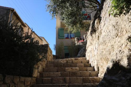 a set of stairs leading up to a building at Marie à Callas in Callas