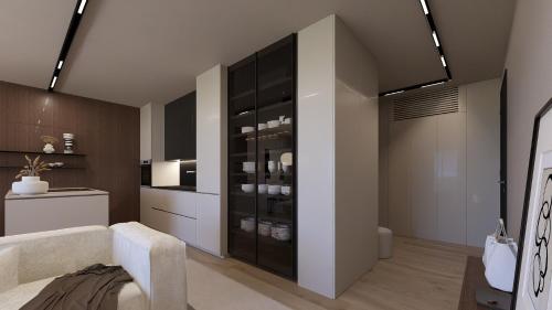 Dapur atau dapur kecil di Olea Residences, Luxury Apartments in Bašanija, Umag