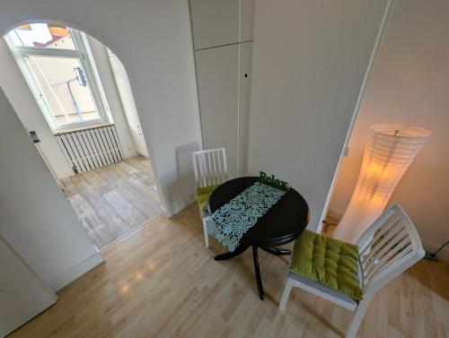 Ruang duduk di zentrale helle Wohnung in Gau-Algesheim mit Balkon