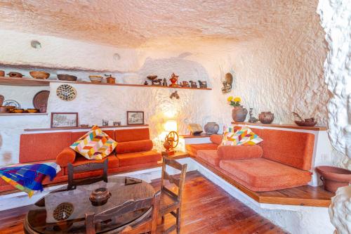 Posezení v ubytování Finca Cuevas La Solana