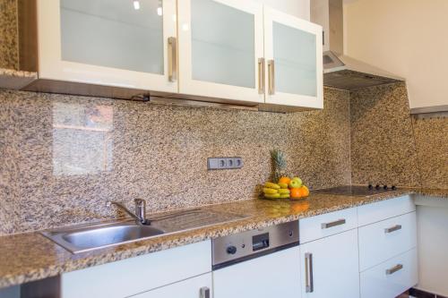 Køkken eller tekøkken på Ferienwohnung am Mühlenberg