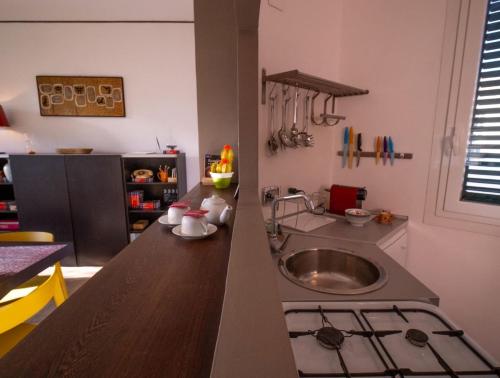 una cucina con un lavello e un piano di lavoro di Luxury Penthouse Parioli a Roma