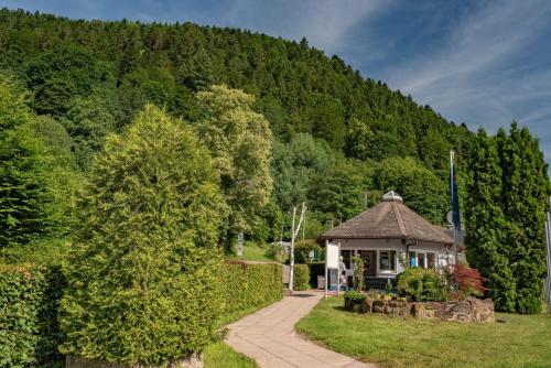 a gazebo in the middle of a mountain at Camping Bad Liebenzell in Bad Liebenzell