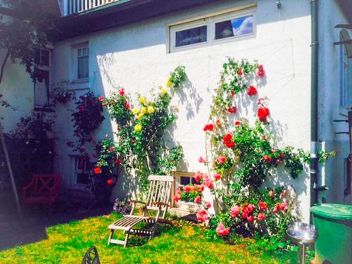 Κήπος έξω από το romantische Ferienwohnung Sachsenhof 2