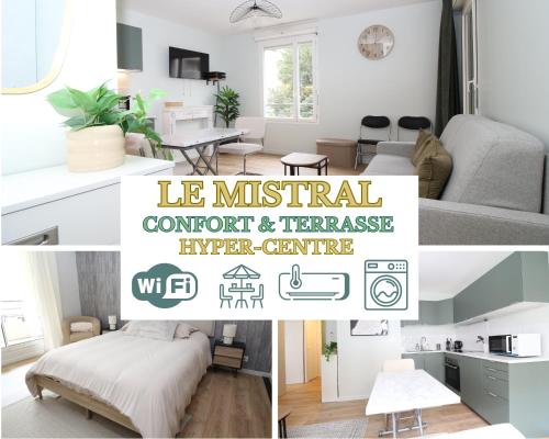 Le Mistral - Calme et Climatisé - Hypercentre - Terrasse - Wifi
