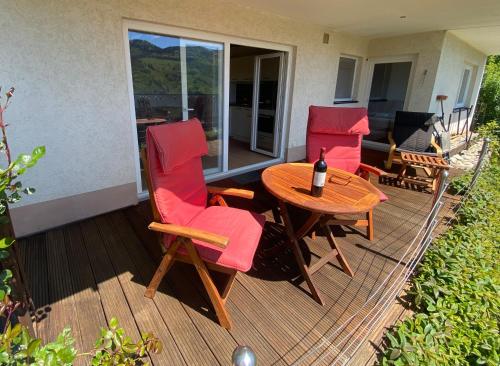 Posezení v ubytování Ferienwohnung Traumblick