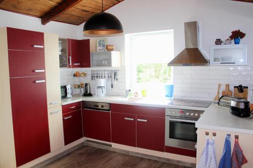 Kuchyň nebo kuchyňský kout v ubytování Ferienwohnung Arne
