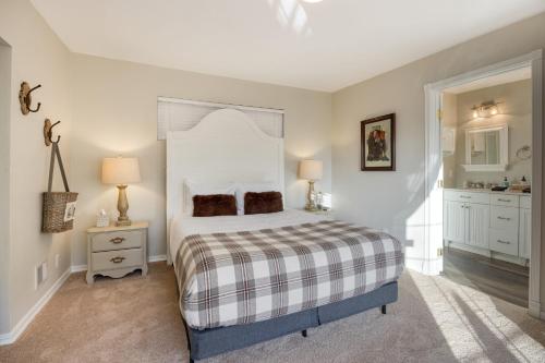 a bedroom with a bed with a large headboard at Luxury Wine Country Haven Vineyard Views Near Top Wineries Adelaida Farmhouse in Paso Robles