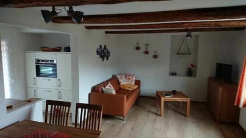 Η κουζίνα ή μικρή κουζίνα στο Ferienwohnung Windmühlenberg