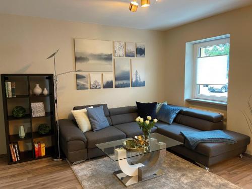 Ruang duduk di Ferienwohnung Kutscher