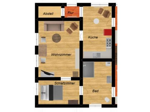 a floor plan of a house at Garden view Comfortable holiday residence in Westerstede