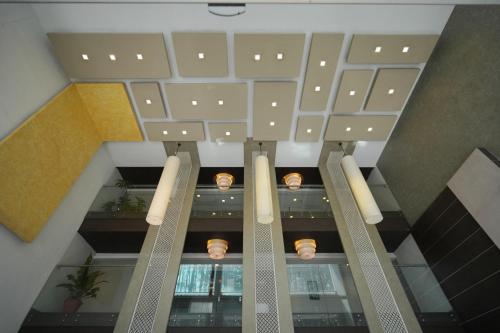 a view of the ceiling of a building at Eastend Munnar in Munnar