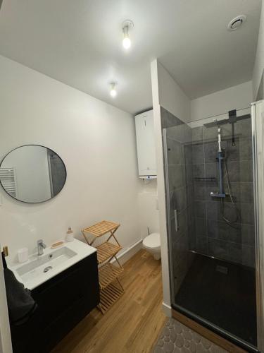 Phòng tắm tại El Castillo Face au Château et Climatisé