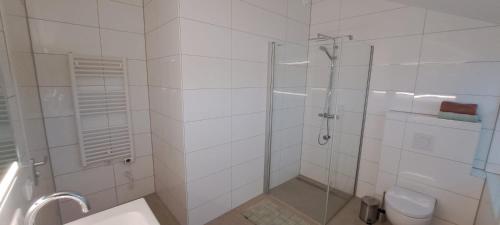 Bilik mandi di Luxe woning met hottub en zeezicht VP074