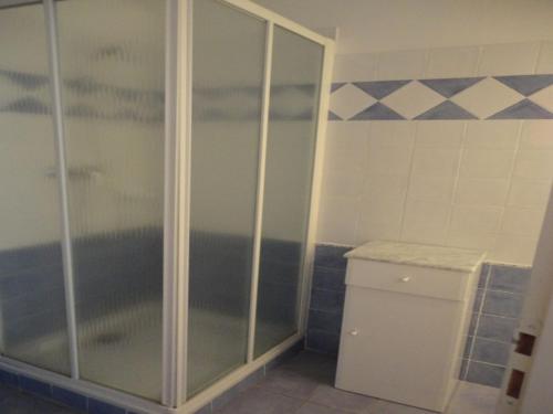La salle de bains est pourvue d'une douche et d'un lave-linge. dans l'établissement Studio cosy au cœur des lavandes, piscine, proche Village - FR-1-822-5, à Brunet