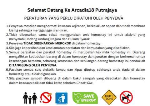Certifikát, hodnocení, plakát nebo jiný dokument vystavený v ubytování Arcadia18 Putrajaya Presint18