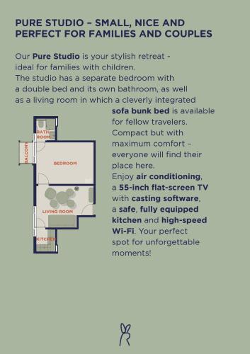 a plan of the first floor of a house at HOP Apartments & Suites in Interlaken