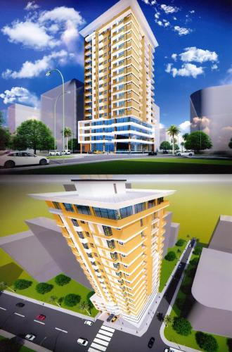 an architectural rendering of a tall yellow building at My dream apartment in Addis Ababa