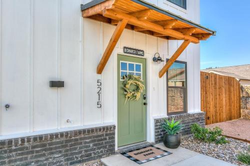 a front door of a house with a green door at Bismarck Farm 2 BR 2 and a half BA New in San Angelo