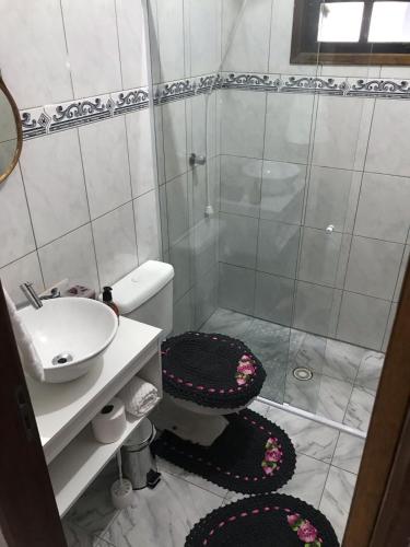 Koupelna v ubytování Aconchego da Jô