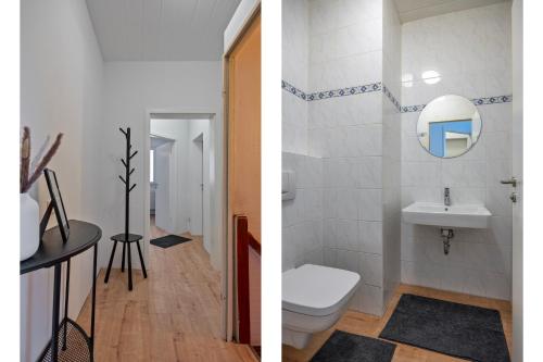 Bilik mandi di Deine Bude - 4 Doppelzimmer, 2 Bäder, Küche