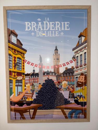 a poster of a city with a pile of coal at Appart'hôtel - Seclin-Appartements in Seclin