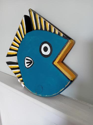a blue object with a number seven on it at Upper East Wing Apartment in Richmond House in Fermoy