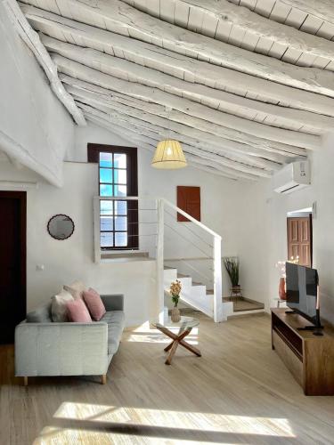 Ruang duduk di Casa Salome, Alojamiento con terraza y vistas al valle