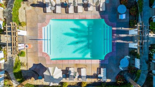 an overhead view of a swimming pool in a city at SV006 Secluded Spa Villa Studio at LQ Resort in La Quinta