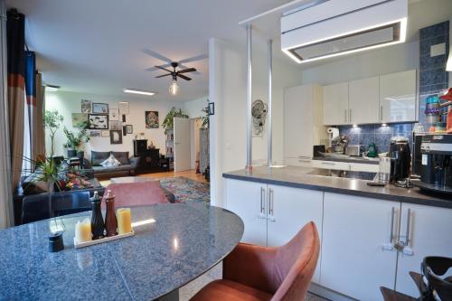 Kuchyň nebo kuchyňský kout v ubytování Artful 3 Bedroom Apt in City Center 5 min by foot to ESC & Art Basel