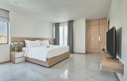 Μια τηλεόραση ή/και κέντρο ψυχαγωγίας στο Noden2 Hotel & Apartment