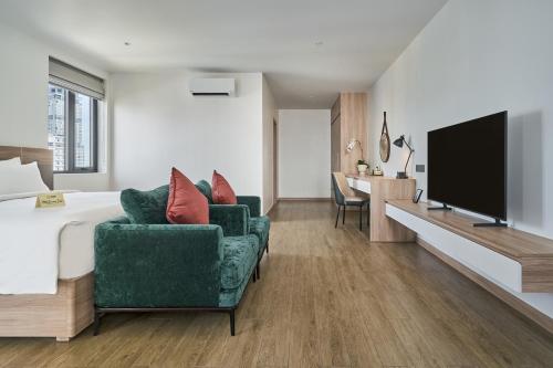 Μια τηλεόραση ή/και κέντρο ψυχαγωγίας στο Noden2 Hotel & Apartment