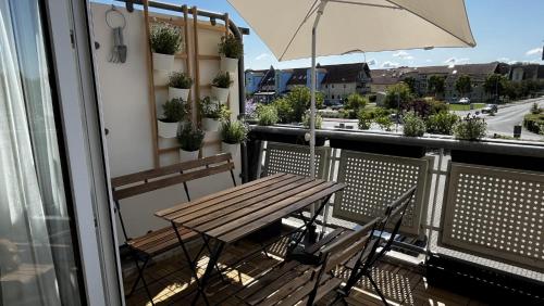 Balkoni atau teres di Modernes Apartment im Boho Style