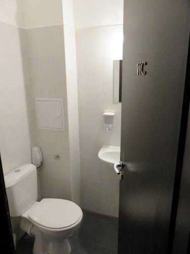 ソフィアにあるライク ホーム ゲスト ルームズのトイレと洗面台のある小さなバスルーム