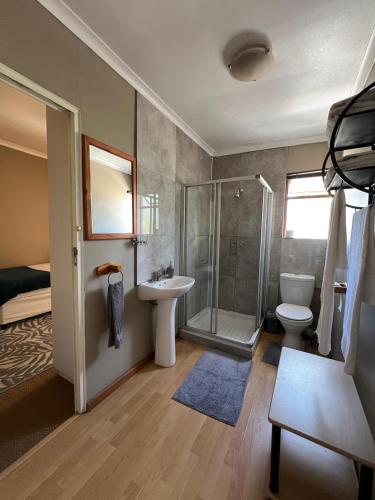 ベルビルにある3 on Nebraska Accommodationのシャワー、洗面台、トイレ付きのバスルーム