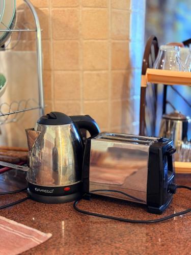 a toaster sitting on top of a counter at Moonlight in Dahab