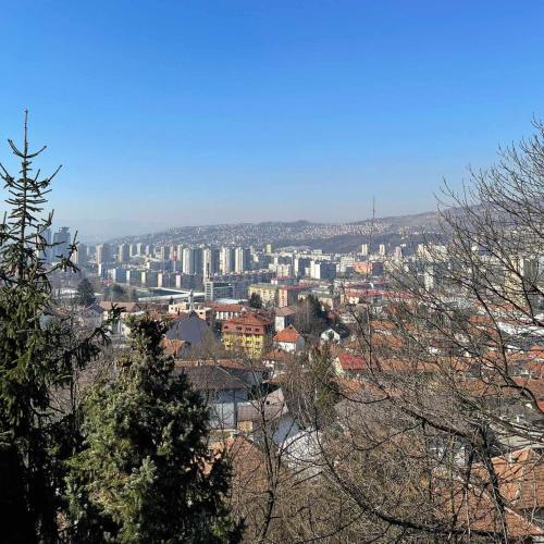 a view of a city with a bunch of buildings at Villa Sabic in Sarajevo