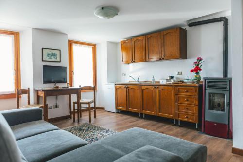 Kuchyň nebo kuchyňský kout v ubytování B&B Il Paradiso Mozzio