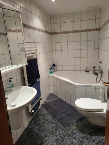 Koupelna v ubytování Ferienwohnung Kiefernwald