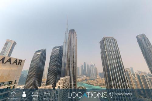 Locations I Spacious Modern 3 Bedroom I Luxury Stay Near Dubai Mall & Burj Khalifa I Pool, Gym, Parking & Wi-Fi