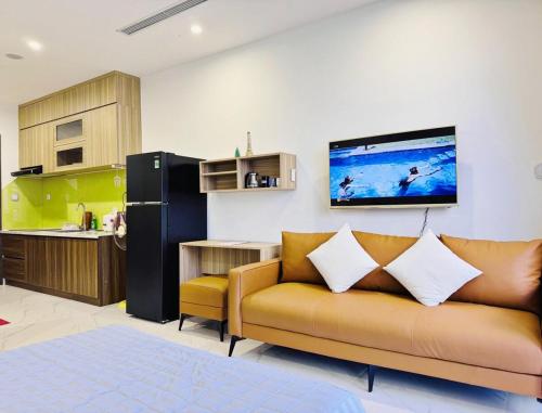 Dapur atau dapur kecil di Studio Beverly ban công view sông cao cấp