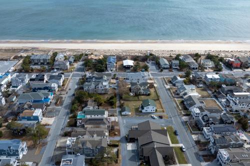 an aerial view of a town with the beach at Town of Bethany Beach -116 Oakwood St in Bethany Beach