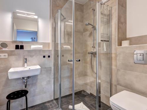 Koupelna v ubytování Bernsteinquartier BQ 10b