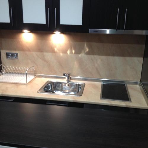 a kitchen with a sink and a counter top at Studio Mountain Dreams Deluxe in Sapareva Banya
