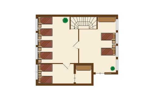 ミュンヘンにあるMunich Large Apartment 155 qm and 5 Bedrooms with Roof Terrace in centrally located 1 to 14 Guestsの家図ベクトル図