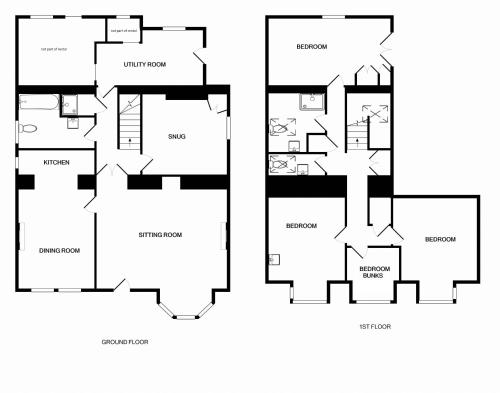 a floor plan of a house at Elm Cottage in Kippford