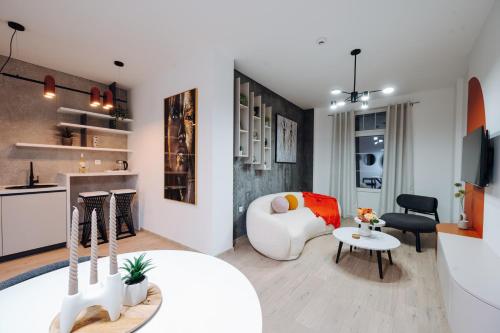 Η κουζίνα ή μικρή κουζίνα στο Andora Apartments
