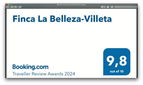 a screenshot of the fireena la bella villica website at Finca La Belleza-Villeta in Villeta